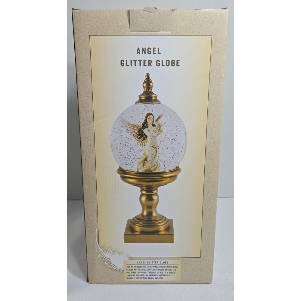 Cracker Barrel Angel Glitter Globe Illuminated Continual Glitter Motion video - Picture 10 of 14